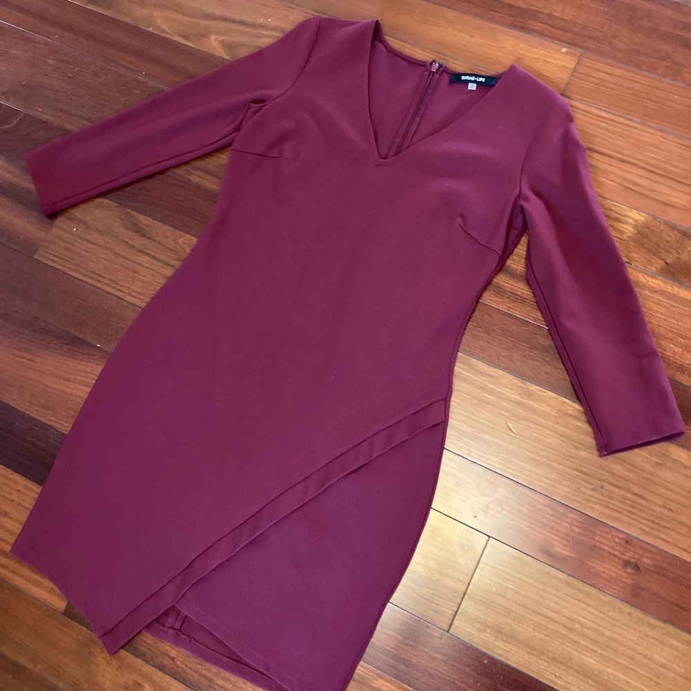 BODYCON womens dress, burgundy, size large Sugar-lips LAST CALL CLOSING